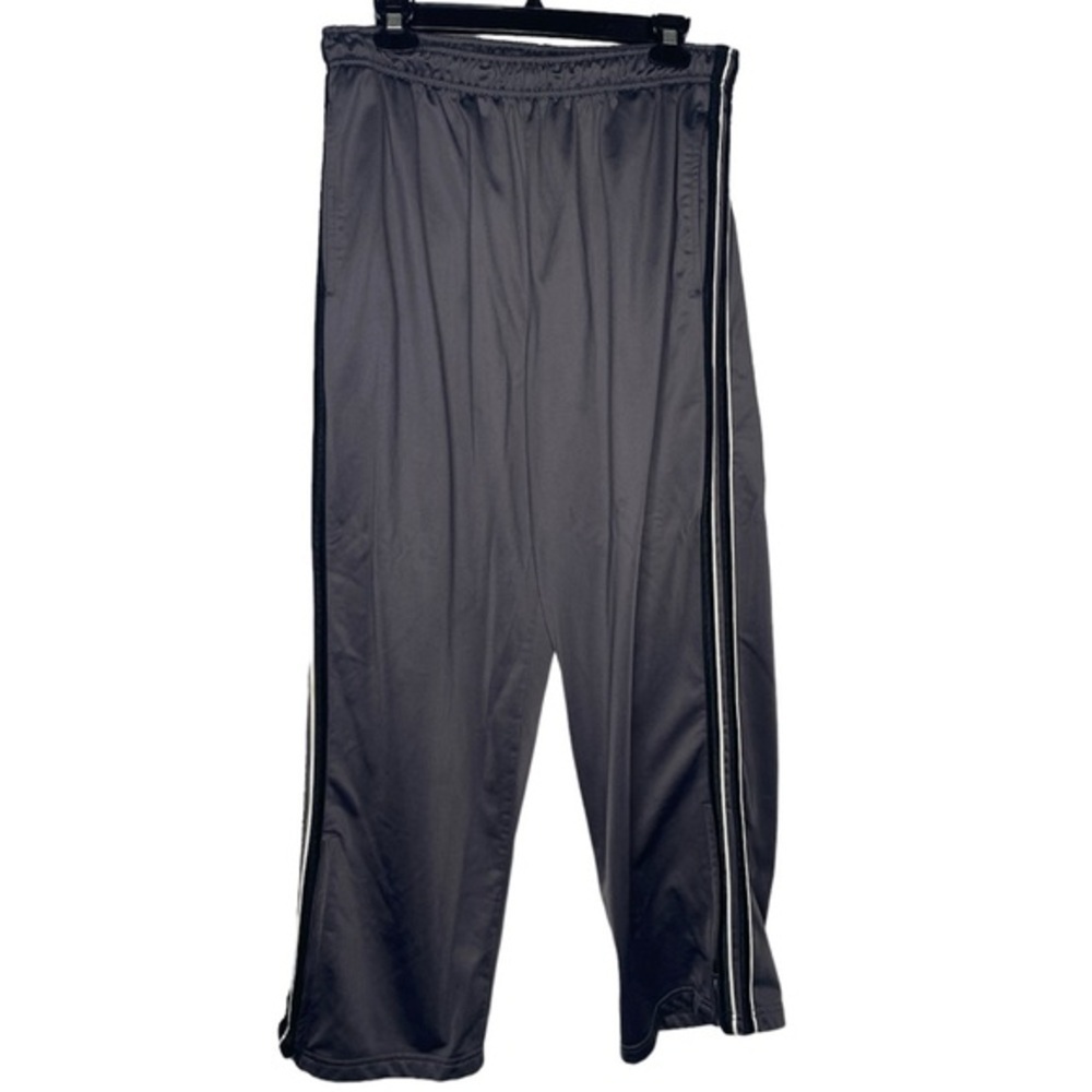 Tek Gear Classic Striped Athletic Pants (Size:L, Color:Gray/Black)